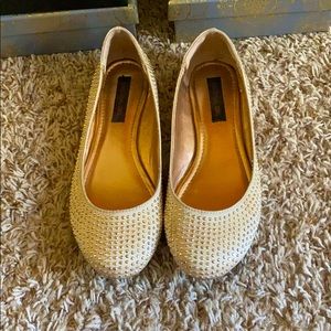 Gold studded flats